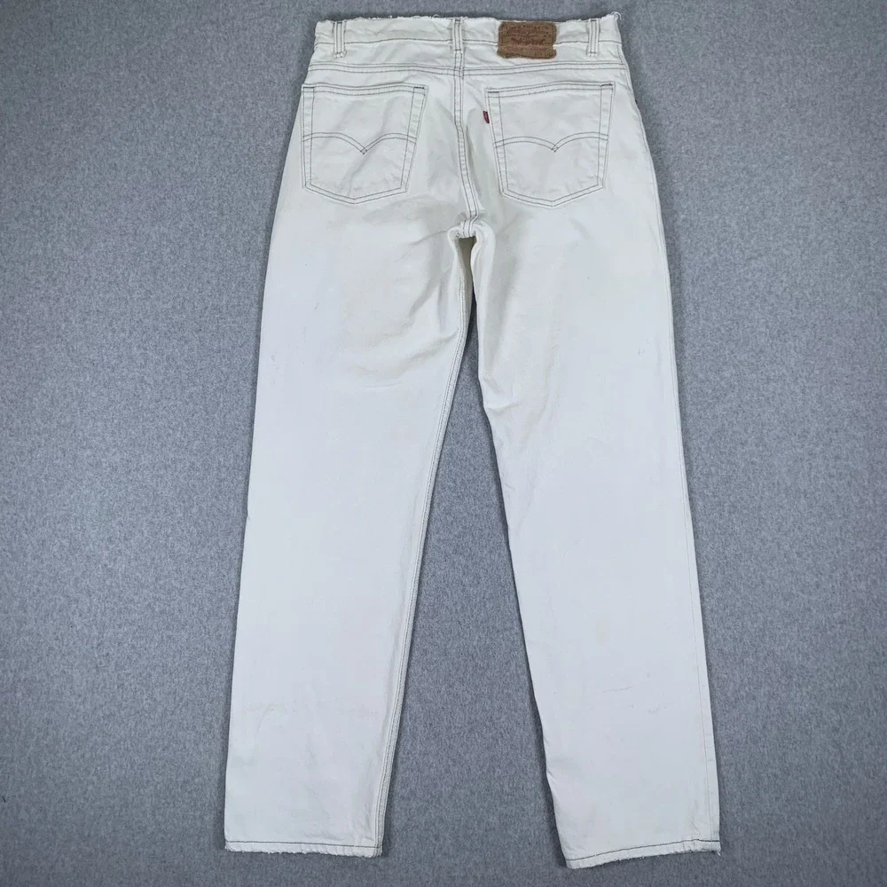 Vintage Levi's 506 Jeans Mens 34x32 White Made in USA Straight Leg